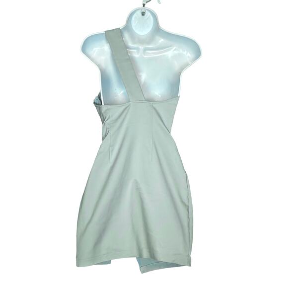 Superdown Dusty Blue One Shoulder Mini Dress XS Bodycon Club Date Revolve NEW - Picture 5 of 7